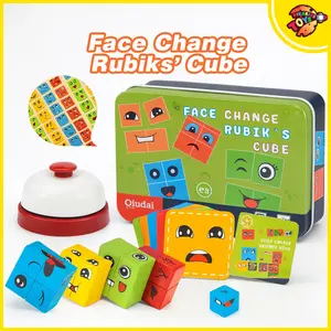 Dirakids Changing Face Cube Family Board Game Puzzle Anak Mainan Edukasi Balok Kayu Bahan Kayu Berkualitas Tinggi Usia 3+ Tahun