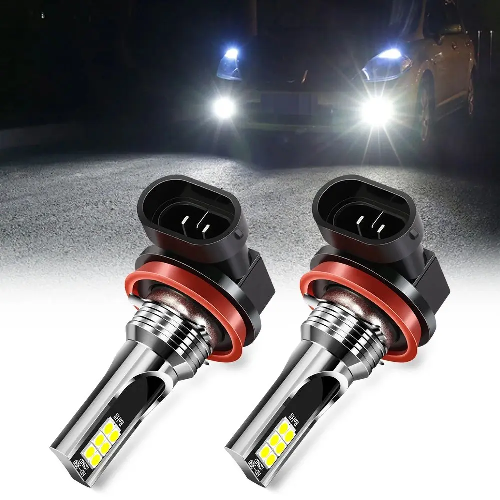 1Pcs Lampu LED Putih H11 H4 Two Color 24SMD untuk Headlight / Fog lamp Mobil Lampu Depan 3030 SMD 12-24V Anti Kabut Untuk Mobil