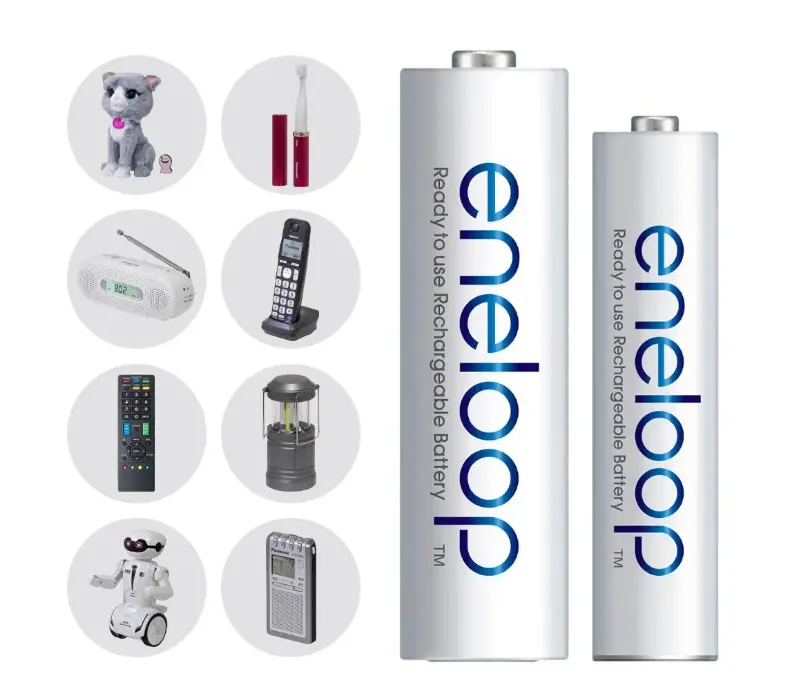 Panasonic Battery  Panasonic Baterai Isi Ulang Panasonic Eneloop AA2000mAh/AAA 800mAh 1.2V (1 Paket isi 4) Resmi asli Baterai isi ulang 6