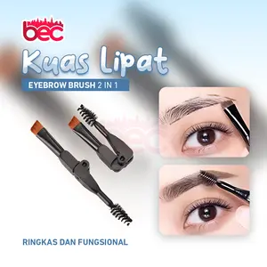 [BEC] Kuas Lipat Eyebrow Brush 2 In 1 Model Lipat - Kuas Alis Miring Dua Kepala Dan Eyebrow Brush 2in1 Portable