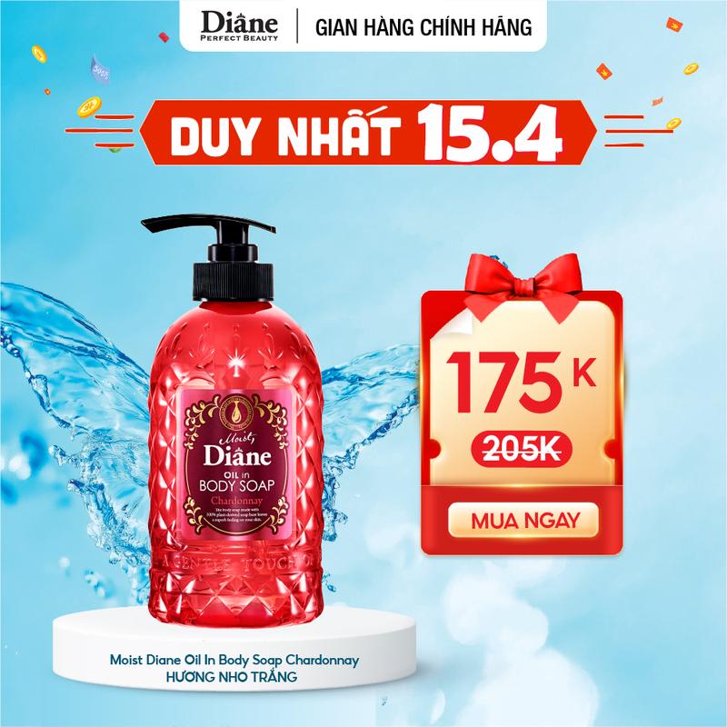 Sữa Tắm Tinh Dầu Dưỡng Ẩm và Sáng Mịn Da Moist Diane Oil in Body Soap 500ml