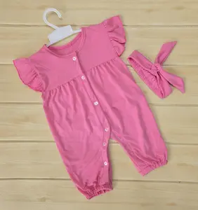 Jumper Anak Perempuan Polos Free Headband / Bandana Usia 0-10 Bulan / Jumpsuit Bayi Perempuan Overall - Kyle Babyshop (Jumper BOBOKO)