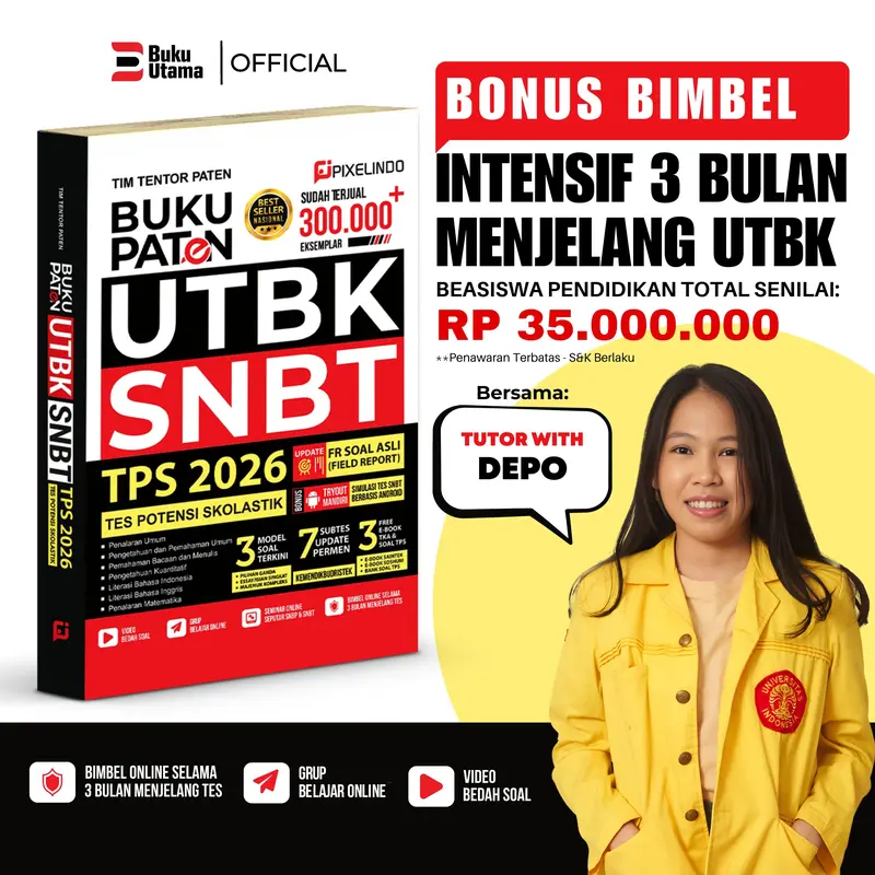 BUKU PATEN UTBK SNBT TPS TES SKOLASTIK  2026 (UPDATE TERBARU) DILENGKAPI FR SOAL ASLI, BIMBEL INTENSIF, DAN VIDEO BEDAH SOAL Soft Cover