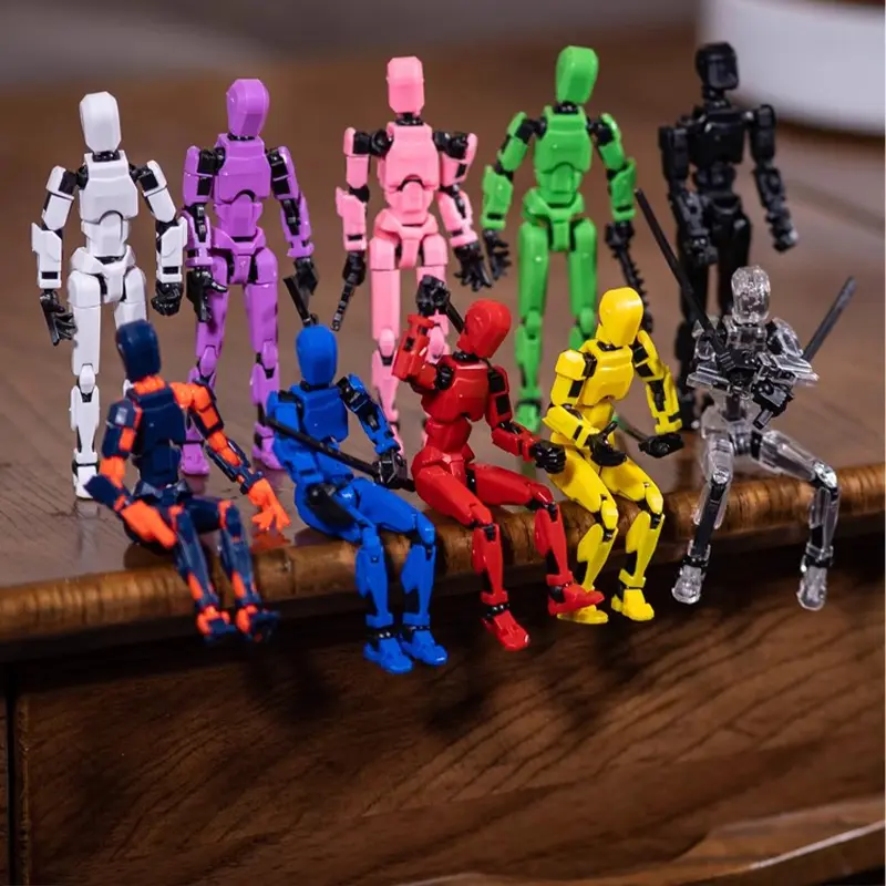 YKO Dummy Action Figure Cetak boneka Manekin Cetak 3D Action Figure Mainan Pergeseran Bentuk Bergerak Multi-Sendi 4
