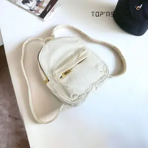 MS Tas Ransel Anselma Serbaguna / Tas Ransel Corduroy multifungsi Wanita Terbaru