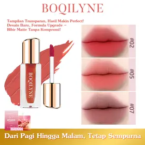BOQILYNE Lipstik Matte Tahan Lama: Lembut, Ringan, Tanpa Beban di Bibir