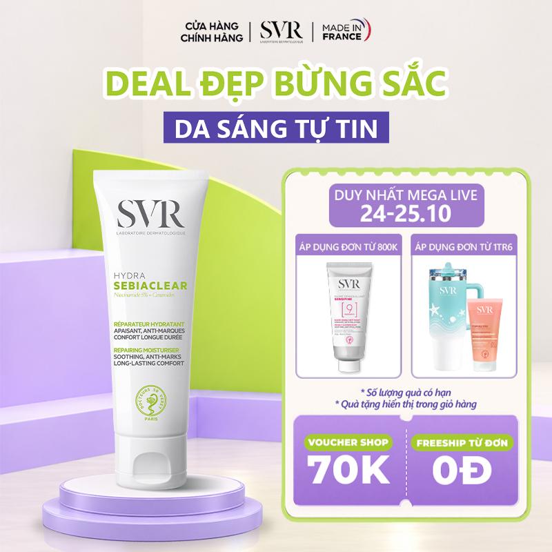 Kem dưỡng ẩm phục hồi cho da mụn SVR Sebiaclear Hydra 40ml
