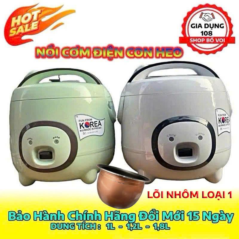 (dung tích 1L 1L2 1L8 ) Nồi Cơm Điện Mini Hàn Quốc dáng lợn con BH 12 tháng Cooker Nấu Cơm Nấu Ăn noicomdien nấu ăn nhanh loại eu nồi cơm & nồi áp suất