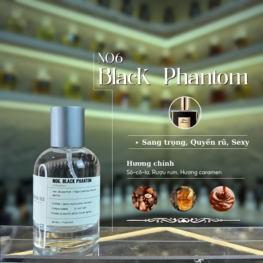 Nước hoa nam Lualab Black Phantom 30ml phong cách Sang trọng Quyến rũ Sexy NO.6