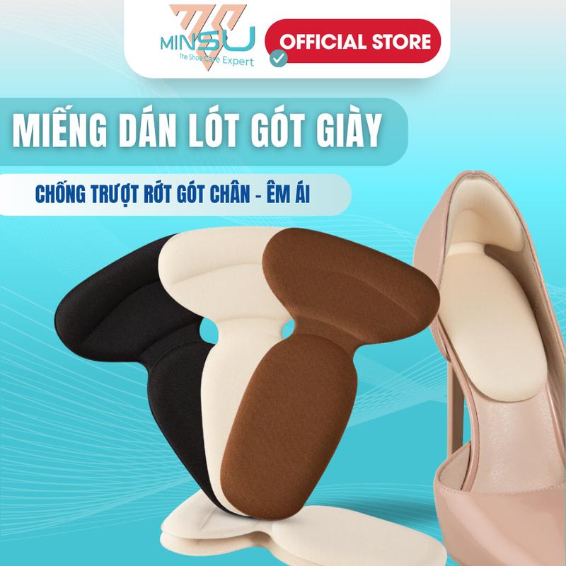  Miếng Lót Gót Giày 4D Bảo Vệ Gót Chân MINSU M5508 Đệm Chống Rớt Gót Trầy Đau Chân Bị Rộng Chuyên Cho Giày Cao Gót Nữ 