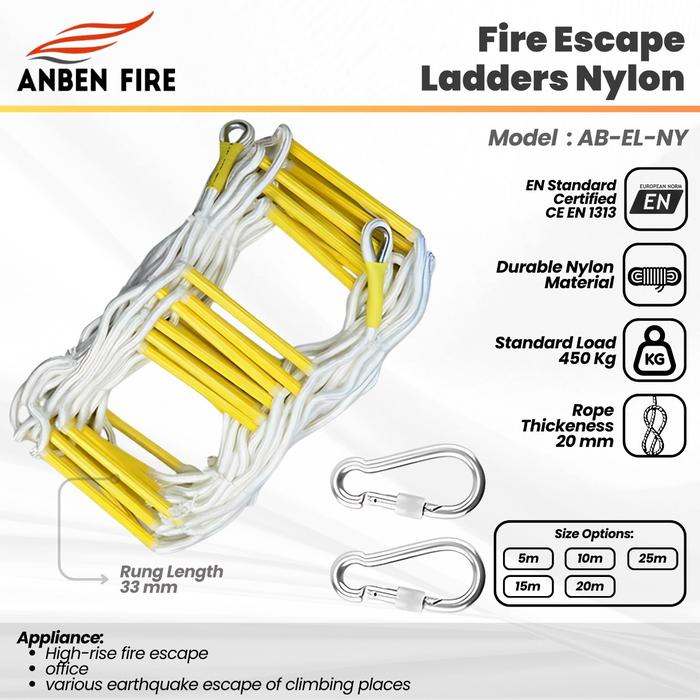 Gambar Tangga Tali Darurat Nylon Kuat – Emergency Rope Ladder Evakuasi Gedung & Kapal Anti Slip - 5 Meter dari gudangsafetycom Kota Administrasi Jakarta Barat Tokopedia
