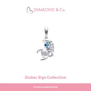 Diamond & Co - Liontin Wanita Elemate Topaz Biru Muda Scorpio S119-DPS0401