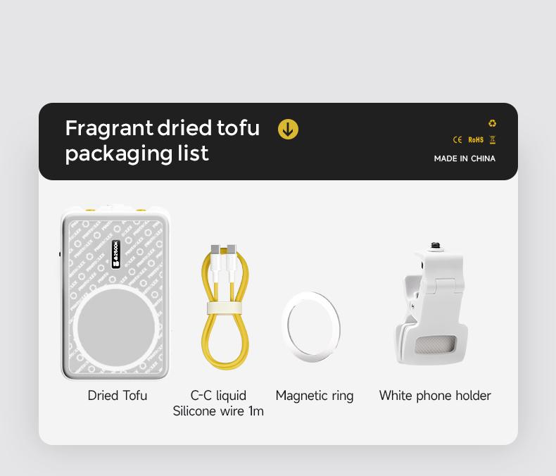 PHOTOOLEX Fragrant Dried TOFU Light - Lampu Atmosfer Langsung Berwarna Penuh Magnetik RGB Multi-Fungsi Fotografi Seluler Fotografi Selfie Isi Cahaya Kamera