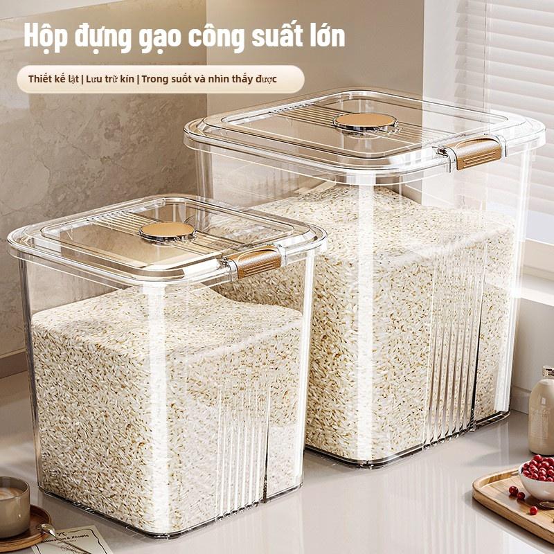  Hộp đựng Cơm vật liệu cấp thực phẩm gia dụng chống côn trùng thùng kín cho bột gạo và ngũ cốc 