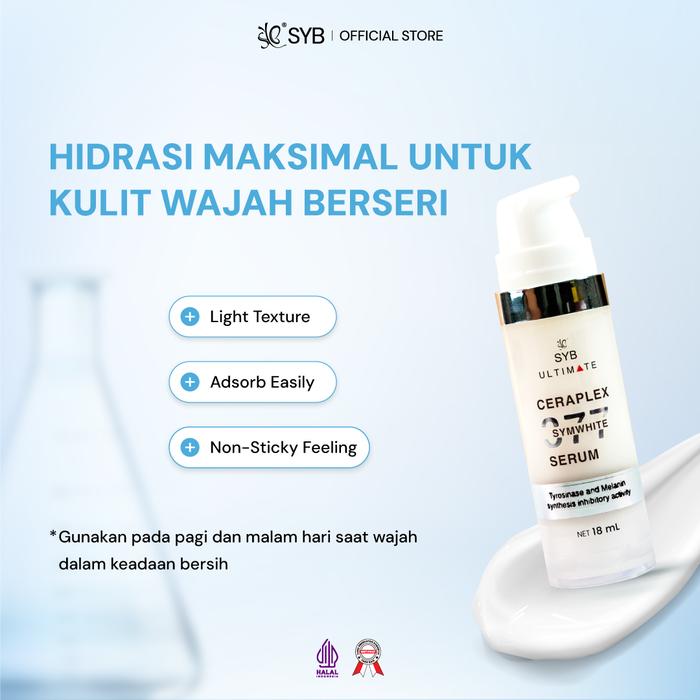 Gambar NEW SYB ULTIMATE CERAPLEX SYMWHITE 377 SERUM 18ml - Mencerahkan Warna Kulit & Mencegah Melanin dengan Ceramide Complex - 1Pcs - SYB ULTIMATE CERAPLEX SYMWHITE 377 SERUM dari SYB Kota Surabaya 5 Tokopedia