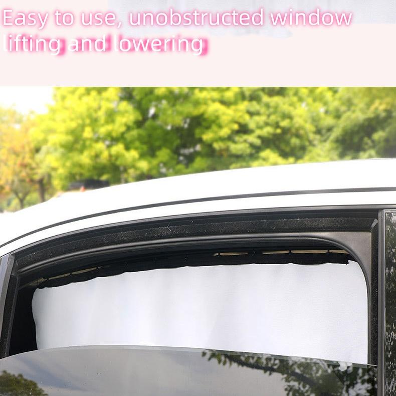 Product Introduction of Car curtains, car interior blackout curtains, track type magnetic sunshade curtains 7