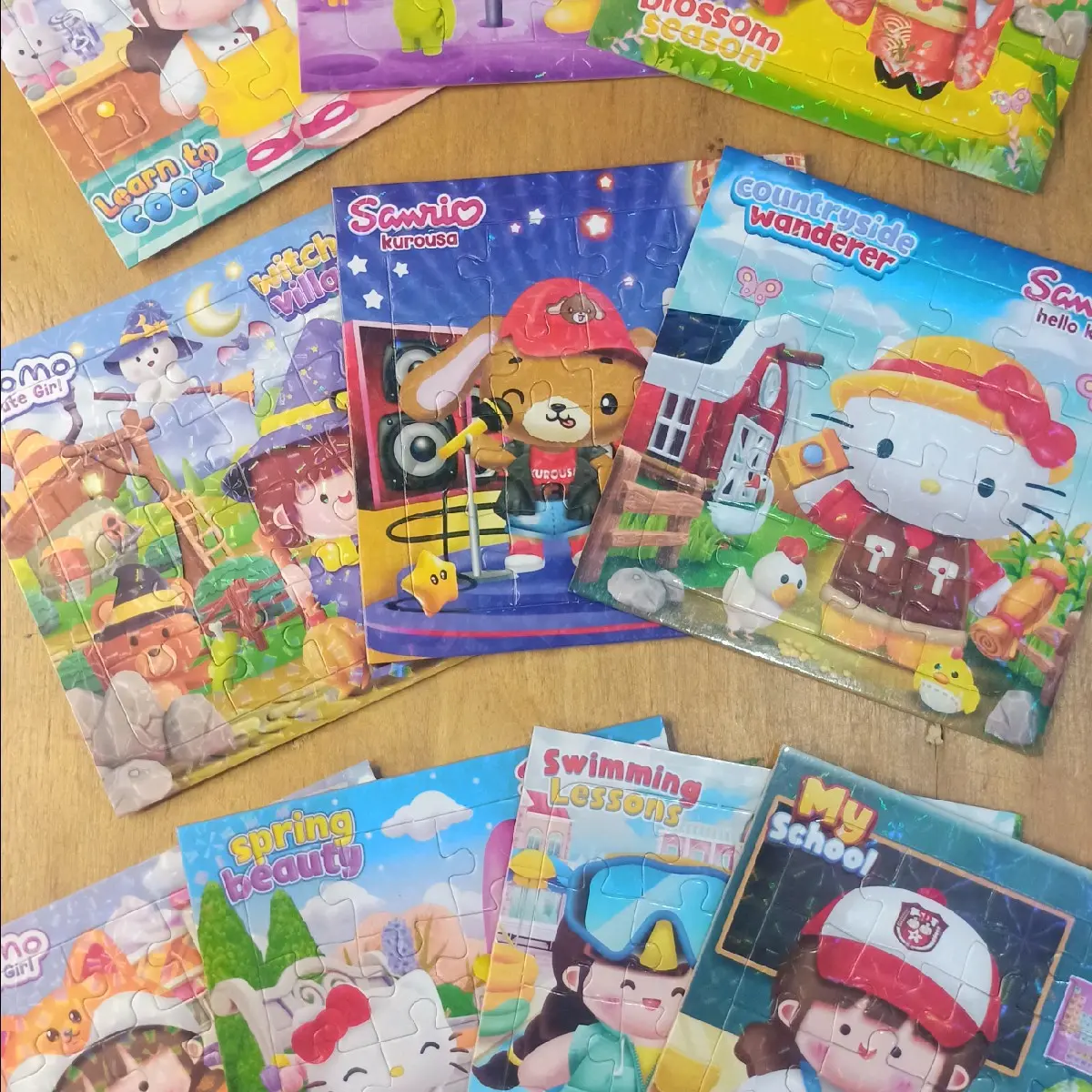 PROMO 10 PCS PUZZLE MOMO SANRIO LABUBU HOLOGRAM JIGSAW MAINAN EDUKASI ANAK HADIAH SUVENIR ULTAH Gift
