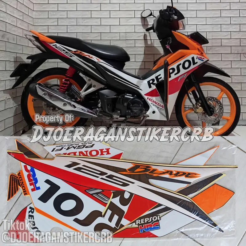 Striping Blade Repsol 125 2014 Stiker Motor Honda Blade Repsol 2014 Motorcycle 0