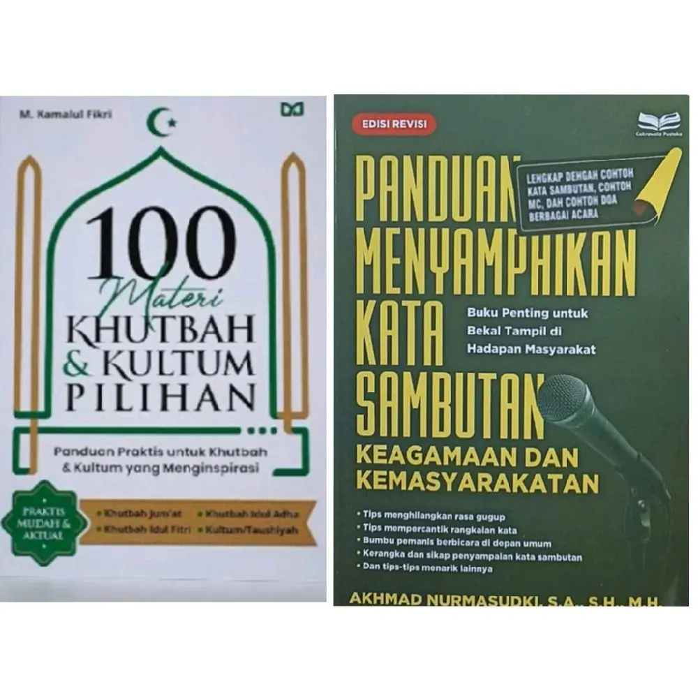 Paket 2 Buku 100 Materi Khutbah & Panduan Menyampaikan Kata Sambutak Keagamaan dan Kemasyarakatan Edisi Revisi