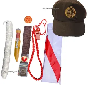 Set atribut pramuka SD SMP SMA - ikat pinggang, dasi kacu, topi, dll Set penggalang