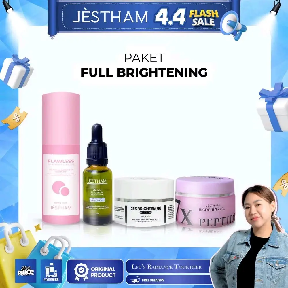 Jestham Paket Full Brightening - Skincare Wajah Membersihkan Mencerahkan Pelembab