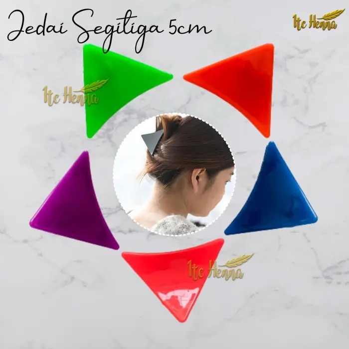 Jedai Jepitan Rambut Korea Model Segitiga Warna Warni 5 Cm Glossy Best Seller