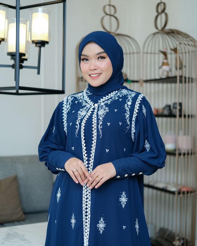 gamis ceurty outer mix bordir set hijab terbaru//dress wanita elegan mewah terlaris//gamis pesta termurah 0