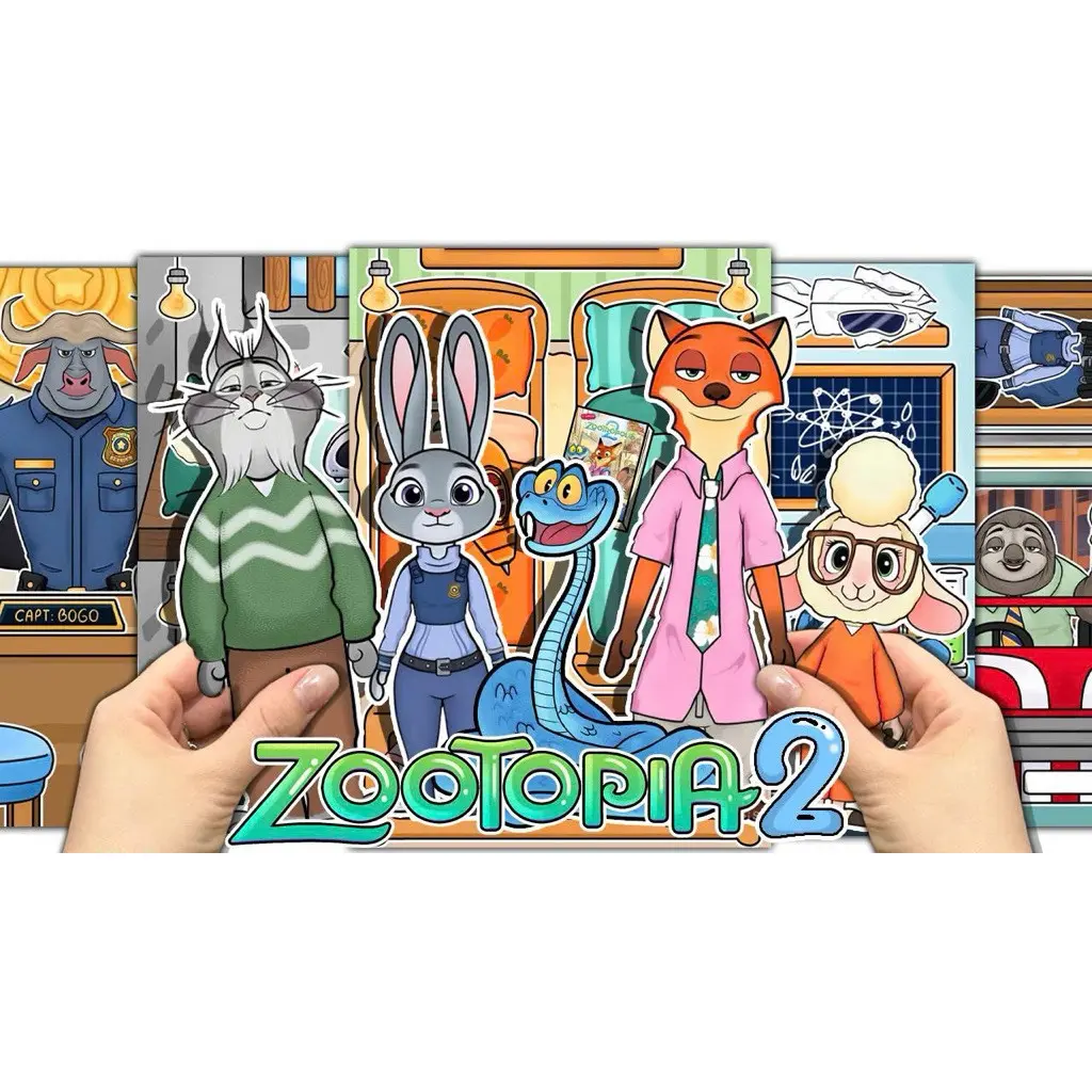 Zootopia2 peel-and-stick toy - a collection of many characters and accessories - Pighandmade paper dolls