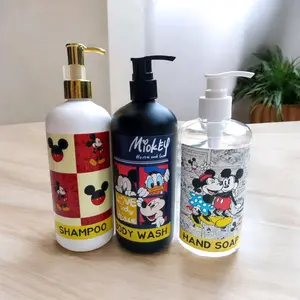 Disney Micky Botol sabun Cair refil 500ml, botol Pump 500ml karakter free stiker waterproof