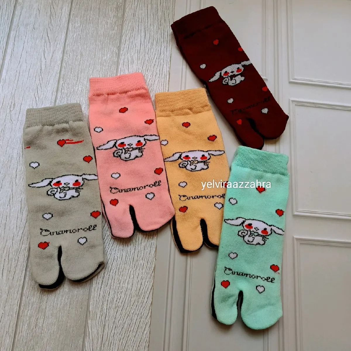 paket 6 pasang kaos kaki jempol anak perempuan Motif cinnamoroll kuromi melody 4-9 tahun Fashion