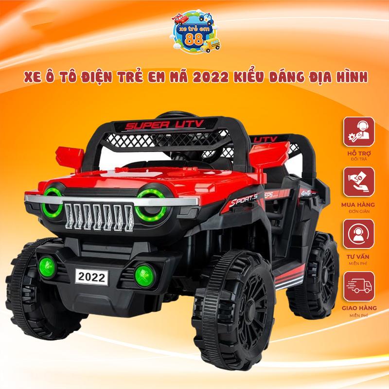 Xe ô tô điện trẻ em mã 2022 kiểu dáng địa hình gầm cao có điều khiển từ xa Đồ Chơi Toy Pin Toy Pin