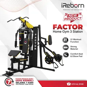 Home Gym 3 Station 150LBS iReborn Factor - Alat Fitness Gym Olahraga Rumahan