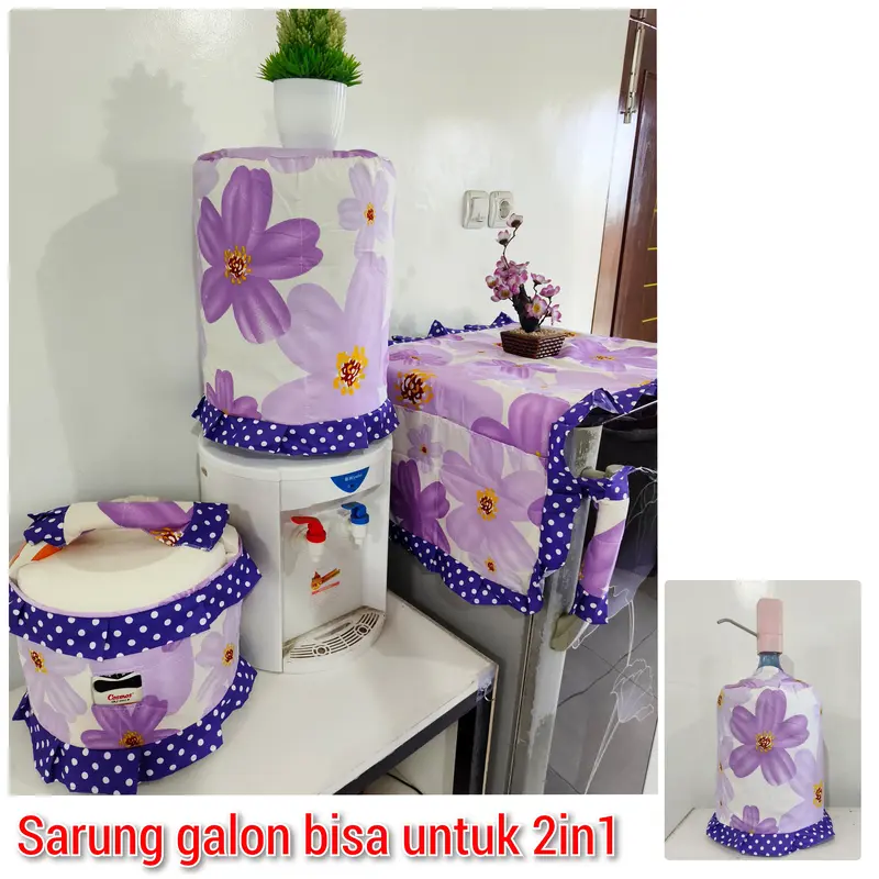 SARUNG GALON TUTUP KULKAS TUTUP MAGICOM ANEKA MOTIF 7