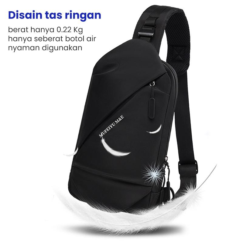 Techdoo Tas Selempang Bahu Pria Slempang Tas Dada Cowok Wanita Slingbag Kasual Anti Air TS709 4