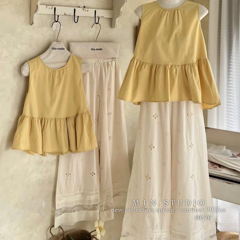 Set áo babydoll kèm quần thô hoa cắt nhẹ nhàng đi biển 4