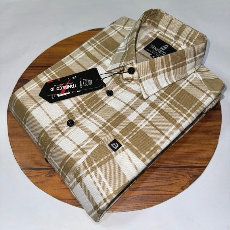 Kemeja flanel printing pria lengan pendek kemeja dewasa pria flannel motif kotak Distro Casual 6