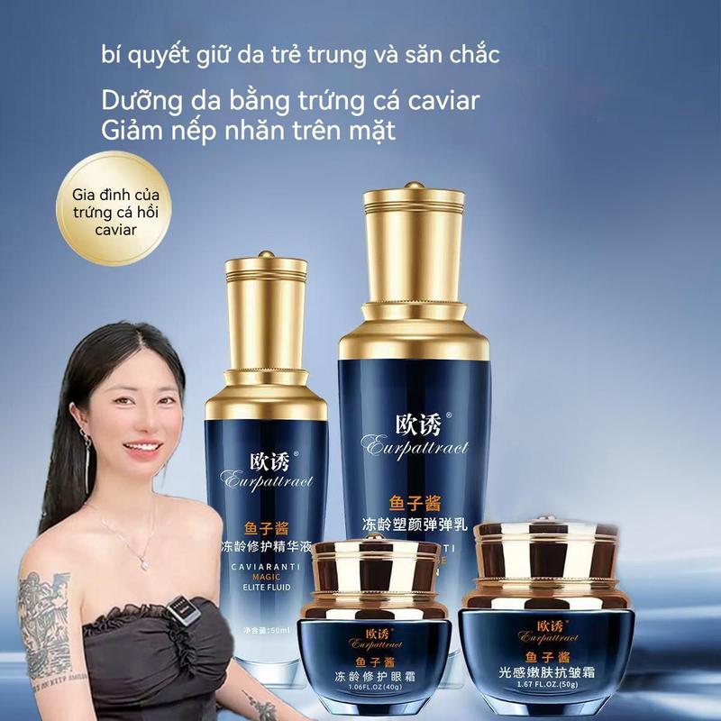  Bộ Bốn Món Dưỡng Ẩm Và Chống Nhăn Trứng Cá Muối Phong Cách Châu Âu Kem Mắt Làm Săn Chắc Làm Mềm Da Chống Lão Hóa 