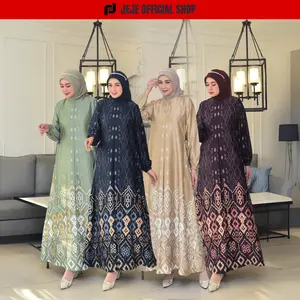 JEJE OFFICIAL SHOP Gamis Natalia Dress Silk Premium Motif terbaru Mewah Elegan Pesta Kondangan