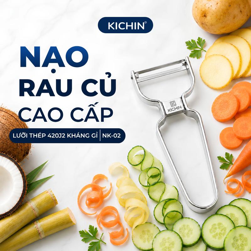 Nạo rau củ quả hai lưỡi cao cấp thép không gỉ thương hiệu KICHIN - NK02