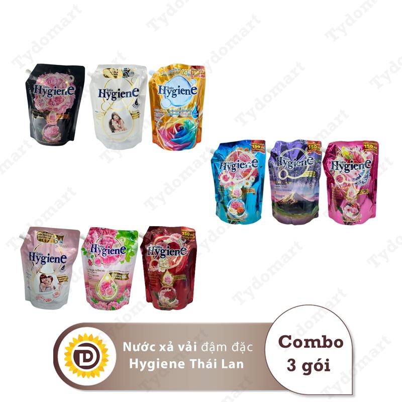 (CAMP Combo 3 Túi) Nước Xả Vải Hygiene Thái Lan Đậm Đặc Túi 1100ml-1300ml Làm Thơm Quần Áo