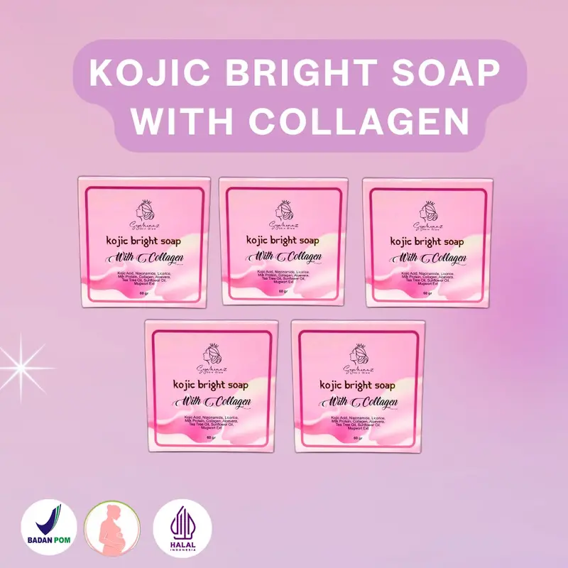 5 pcs Syahinaz Kojic Bright Soap With Collagen 0