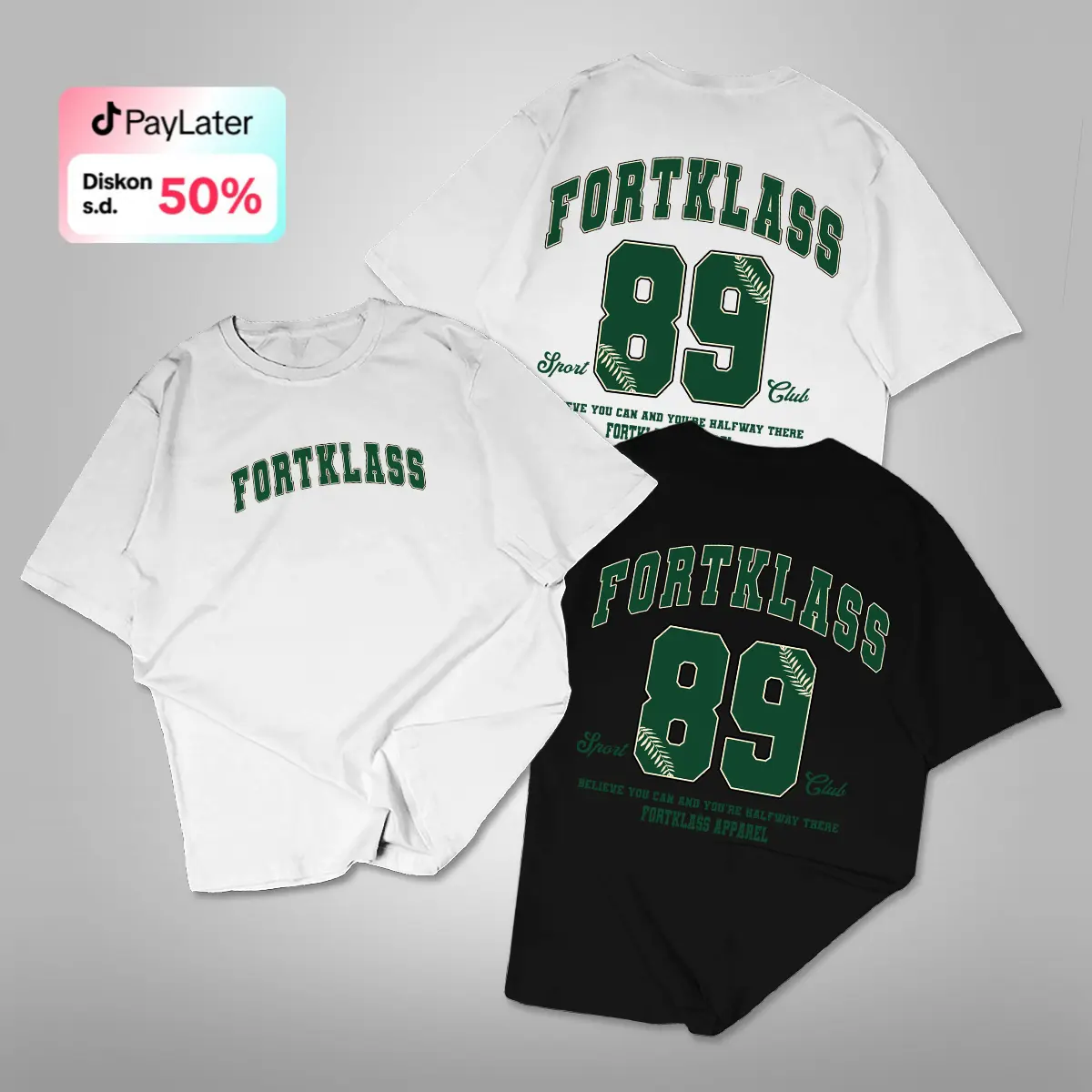 FortKlass Kaos SPORTY Regular Fit Kaos Sablon 24S 30S Kaos Pria Lengan Pendek Atasan Tshirt Distro