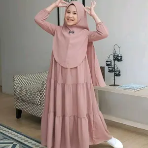 gamis anak perempuan usia 7 - 12  syar'i bahaN rayon  gamis remaja hitam putih syari Dress anak Tanggung Baju Panjang Muslim Kerudung Wanita Basic  gamis  rayon Muslim  hanum dress  Ibu anak  Tunik