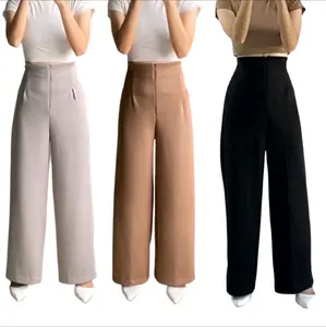 ELUI - Loose Pants Kulot Loose Highwaist Celana Wanita Kulot Scuba Korean Style
