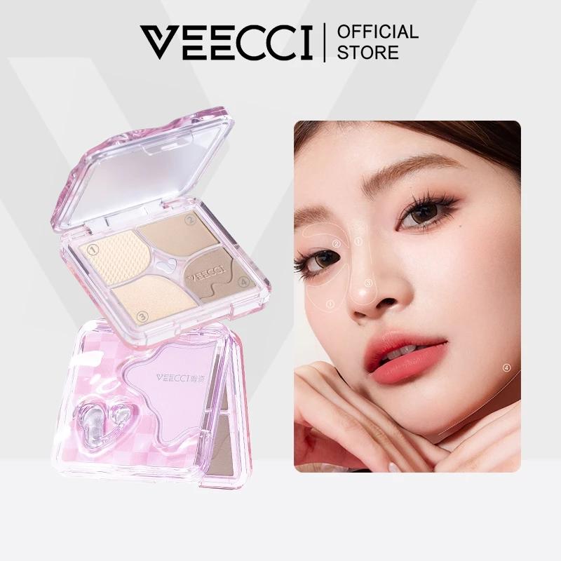  VEECCI Bảng Phấn Bắt Sáng Và Tạo Khối Tự Nhiên Lâu Trôi Chống Nước 8.6g 