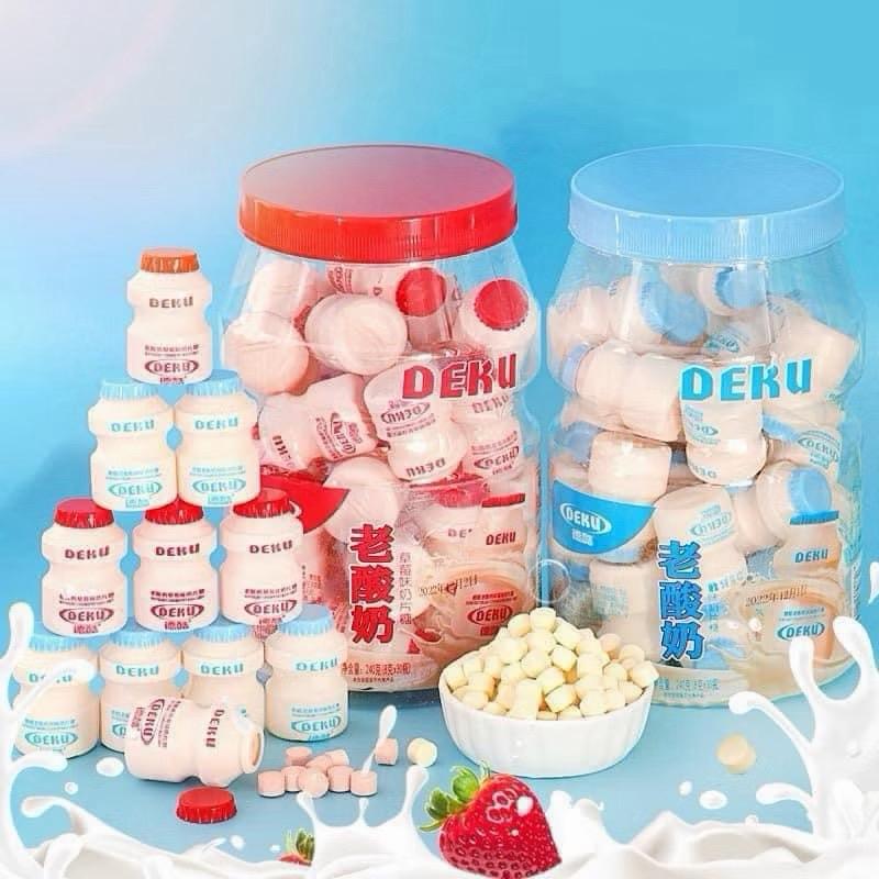 Kẹo viên nén mix vị sữa chua Deku rất thơm ngon, vị chua ngọt bổ dưỡng hộp 30 hũ
