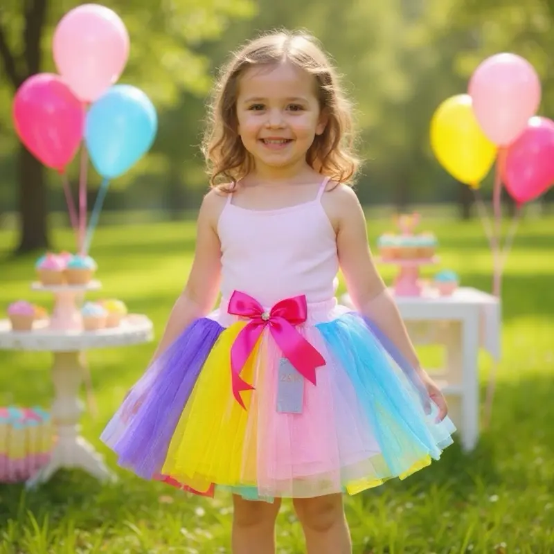 Rok Tutu Anak Pendek (size 6bulan-12 Tahun) Rok Tutu Rainbow 1