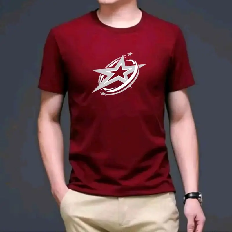 Kaos Oblong Dewasa Cowok Lengan Pendek Motif Bintang Bahan Katun Soft Adem & Nyaman. Sablon Digital Printing DTF 3