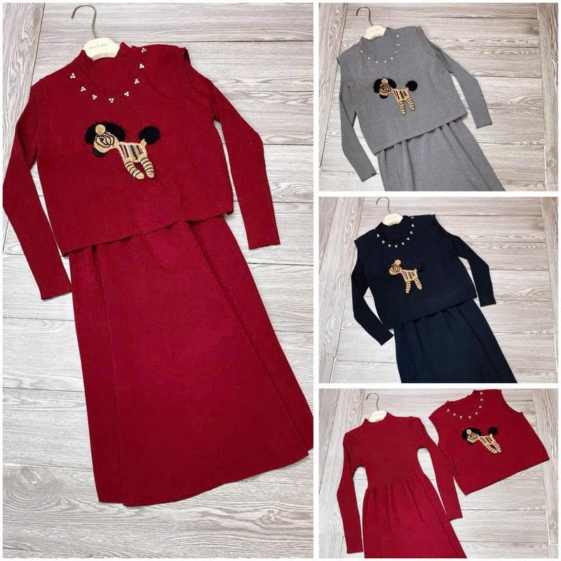 MAMI Set len bầu mùa đông set lông bầu lông vũ váy len bầu lông thỏ váy len bầu co giãn váy len bầu tay dài váy len bầu dáng dài váy len bầu cúc đồng váy bầu mùa đông