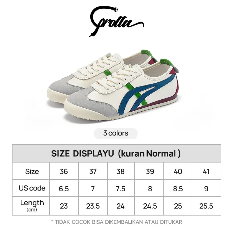 COROLLA Sepatu Olahraga Wanita Tiger-66 Sepatu Casual Sport Shoes Sneakers Viral Sepatu Kerja Main Outdoor Onitsuka BlackCoklat Merah Biru Putih Hitam 6
